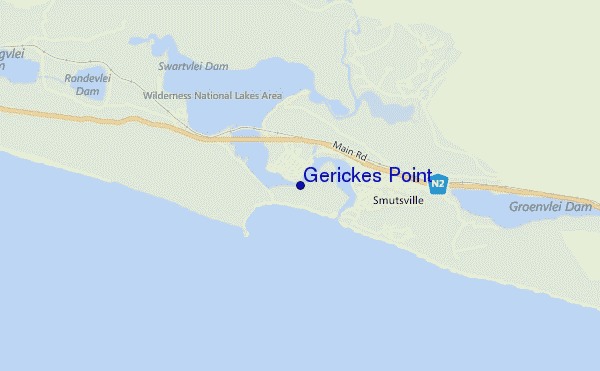 mapa de localização de Gerickes Point
