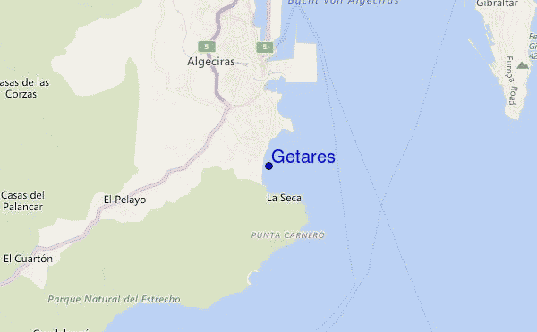 mapa de localização de Getares