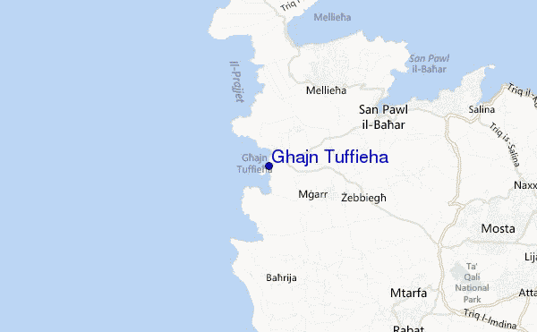 mapa de localização de Ghajn Tuffieha
