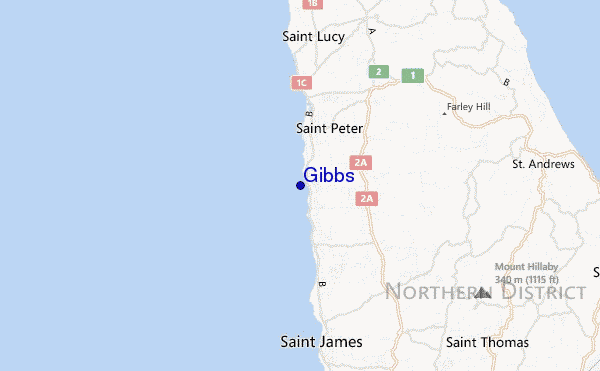 mapa de localização de Gibbs