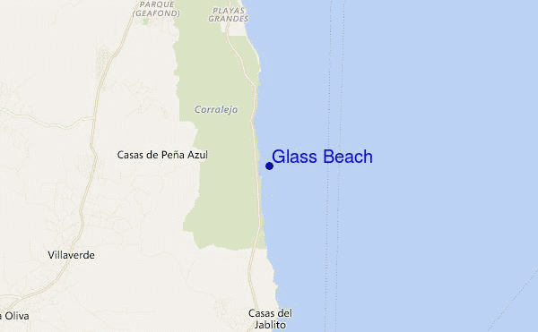 mapa de localização de Glass Beach