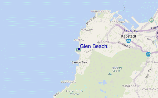 mapa de localização de Glen Beach