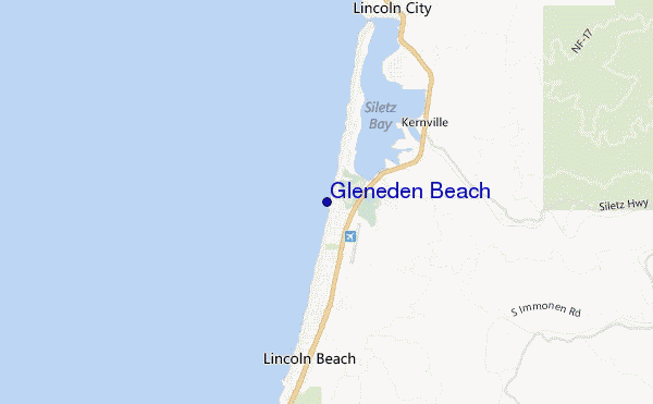 mapa de localização de Gleneden Beach