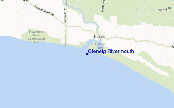 mapa de localização de Glenelg Rivermouth
