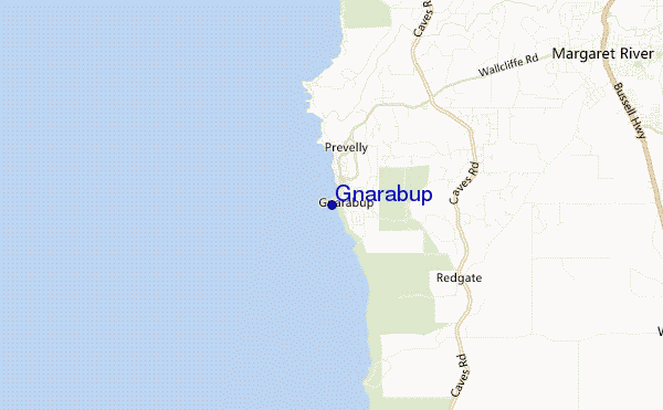 mapa de localização de Gnarabup