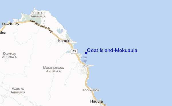 mapa de localização de Goat Island/Mokuauia
