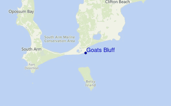 mapa de localização de Goats Bluff