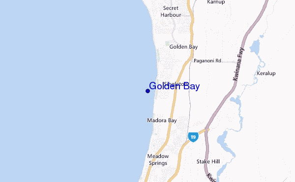 mapa de localização de Golden Bay