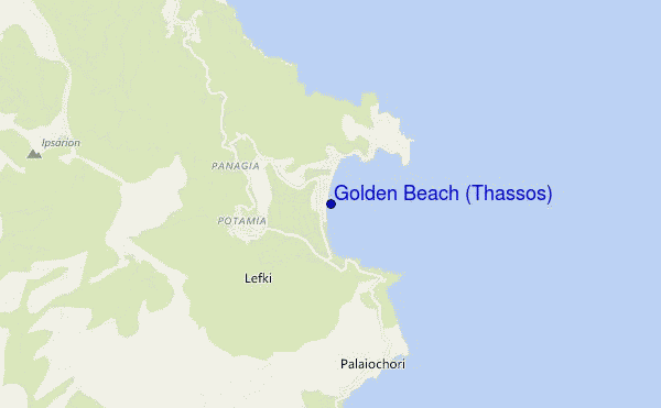 mapa de localização de Golden Beach (Thassos)