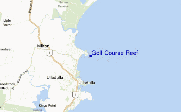mapa de localização de Golf Course Reef
