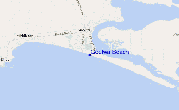 mapa de localização de Goolwa Beach