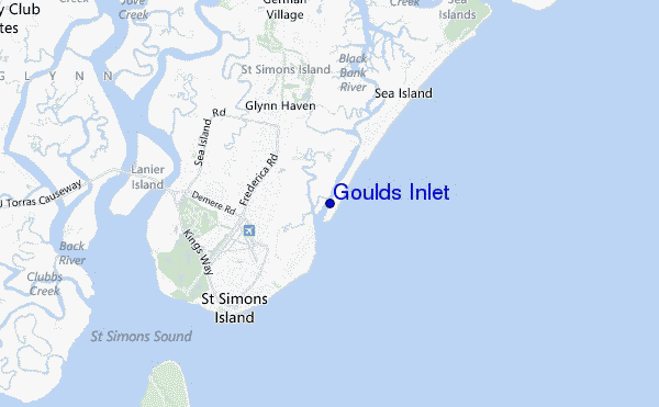 mapa de localização de Goulds Inlet