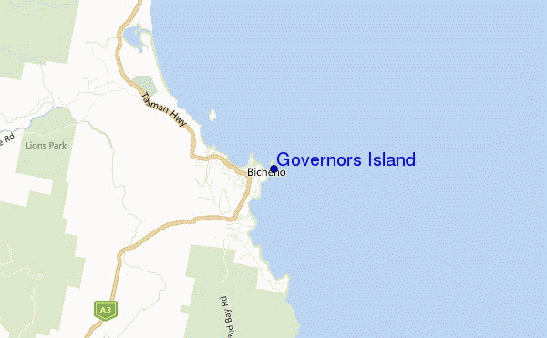 mapa de localização de Governors Island