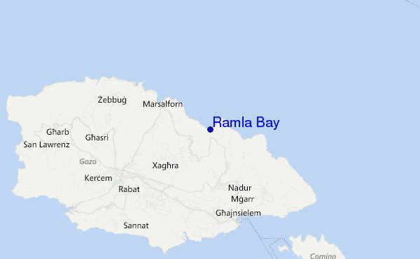 mapa de localização de Ramla Bay