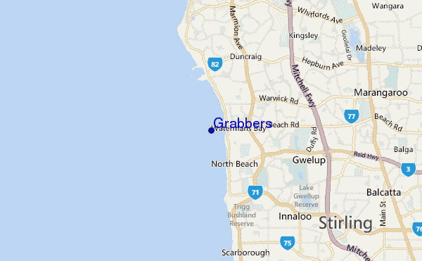 mapa de localização de Grabbers