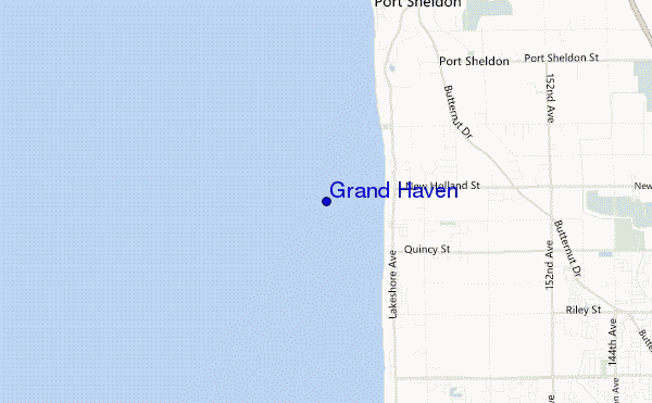 mapa de localização de Grand Haven