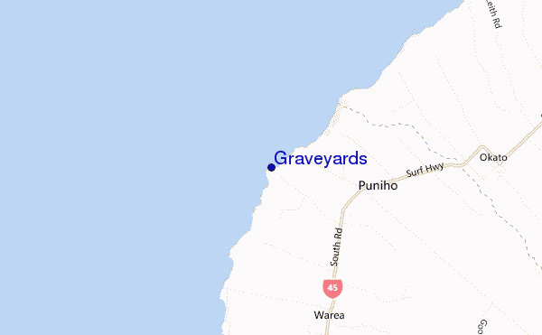 mapa de localização de Graveyards