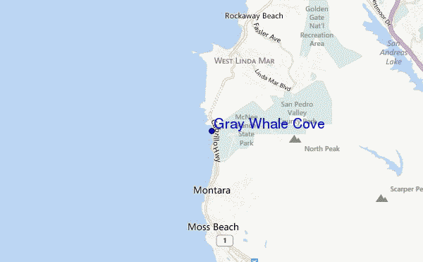 mapa de localização de Gray Whale Cove