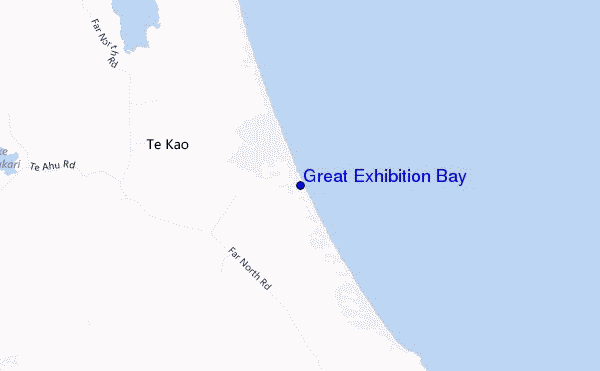 mapa de localização de Great Exhibition Bay