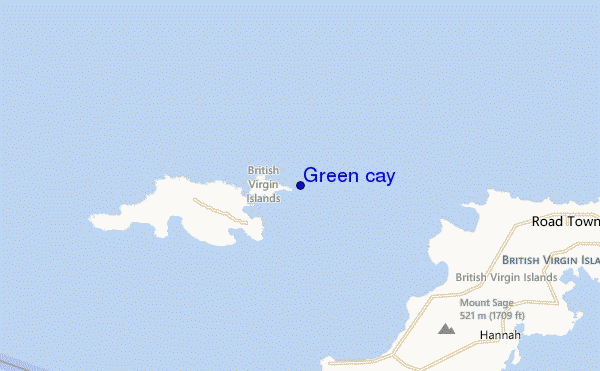 mapa de localização de Green cay