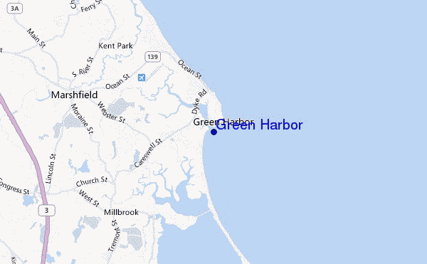 mapa de localização de Green Harbor
