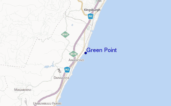 mapa de localização de Green Point
