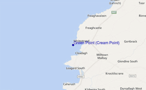 mapa de localização de Green Point (Cream Point)
