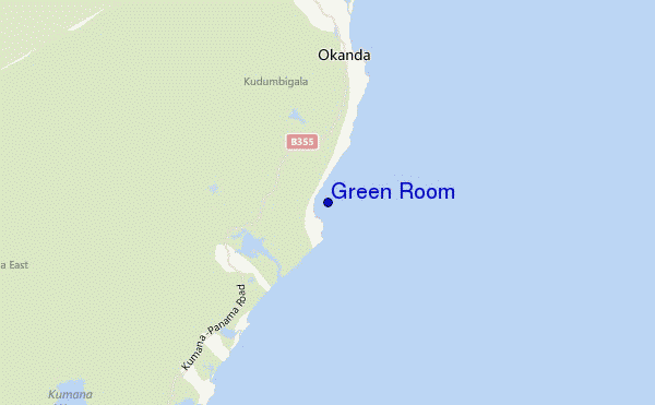 mapa de localização de Green Room