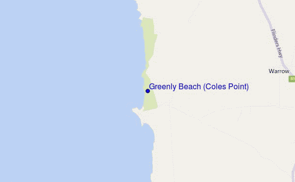 mapa de localização de Greenly Beach (Coles Point)