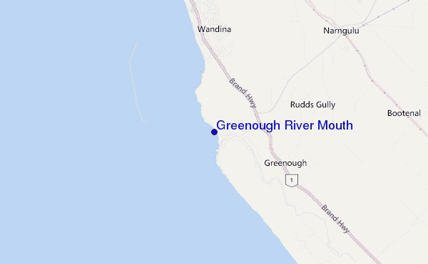 mapa de localização de Greenough River Mouth