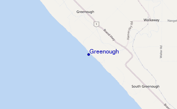 mapa de localização de Greenough