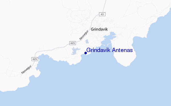 mapa de localização de Grindavik Antenas