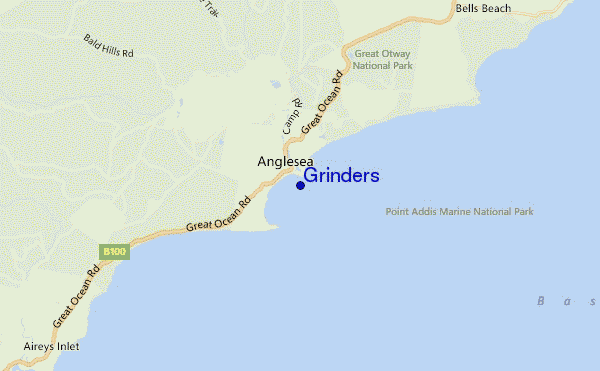 mapa de localização de Grinders