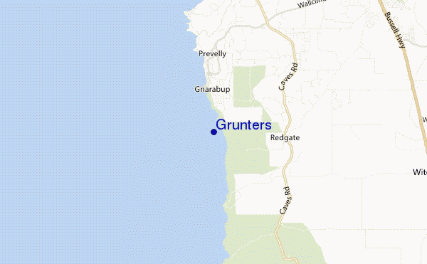 mapa de localização de Grunters