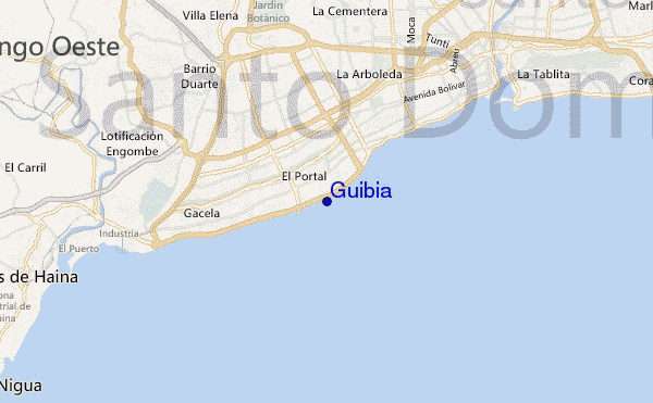 mapa de localização de Guibia