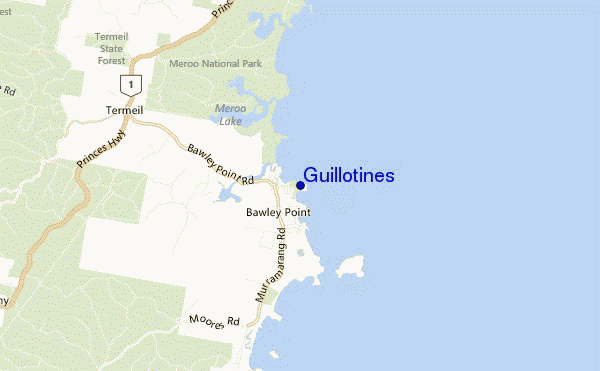 mapa de localização de Guillotines