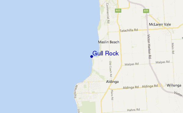 mapa de localização de Gull Rock