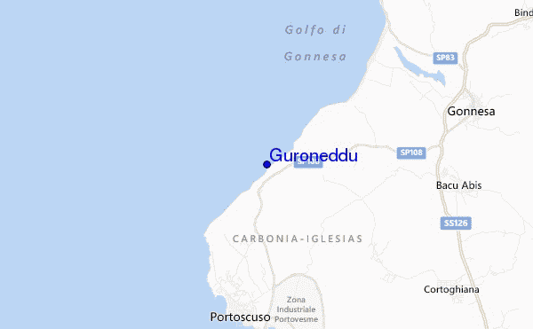 mapa de localização de Guroneddu