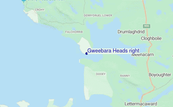 mapa de localização de Gweebara Heads right