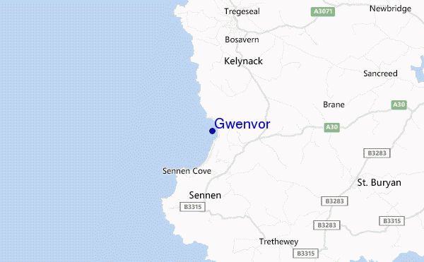 mapa de localização de Gwenvor