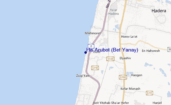 mapa de localização de Ha-Arubot (Bet Yanay)