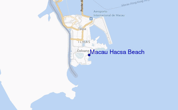 mapa de localização de Macau Hacs Sa Beach