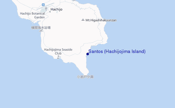 mapa de localização de Santos (Hachijojima Island)