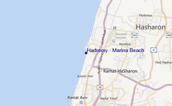 mapa de localização de Hadromy - Marina Beach