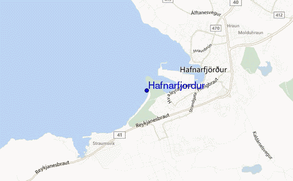 mapa de localização de Hafnarfjordur