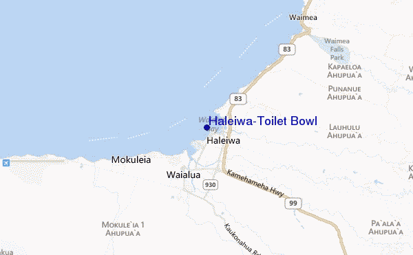 mapa de localização de Haleiwa/Toilet Bowl
