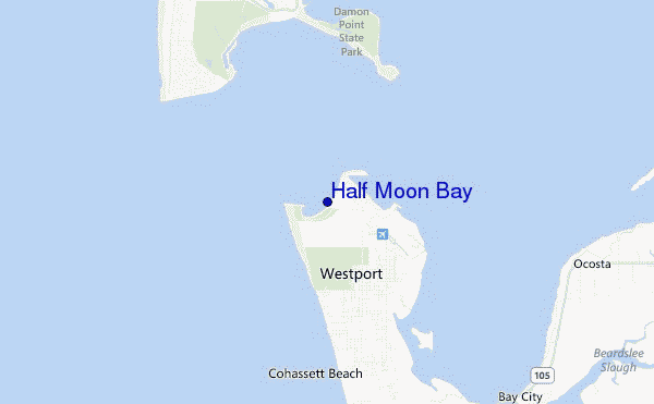 mapa de localização de Half Moon Bay