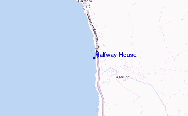 mapa de localização de Halfway House