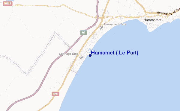 mapa de localização de Hamamet ( Le Port)