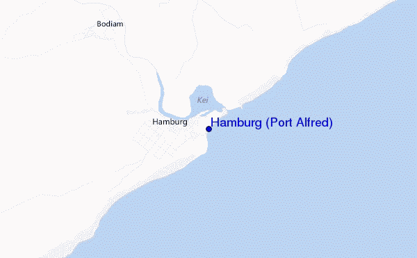 mapa de localização de Hamburg (Port Alfred)
